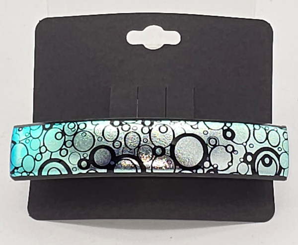 Barrette-Bubble Pattern on Silver Dichroic by Kathy Kollenburn, Image 14.