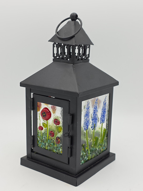 Lantern with Botanical Panels, Black by Kathy Kollenburn, Image 5.