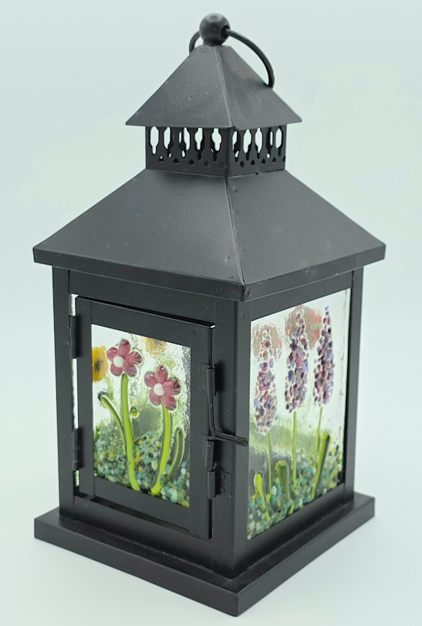 Lantern with Botanical Panels, Black by Kathy Kollenburn, Image 2.