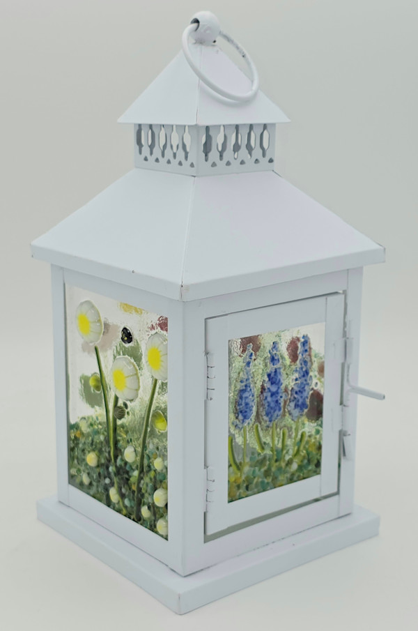 Lantern with Botanical Panels, White by Kathy Kollenburn, Image 1.