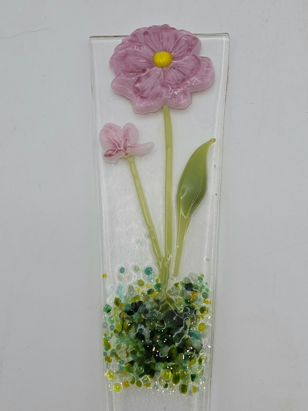 Plant Stake-Pink Flowers by Kathy Kollenburn, Image 7.
