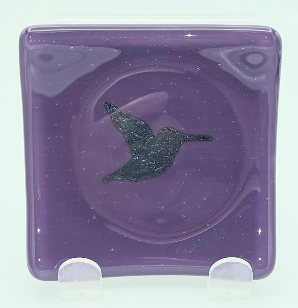 Plate-Copper Hummingbird on Purple by Kathy Kollenburn, Image 5.