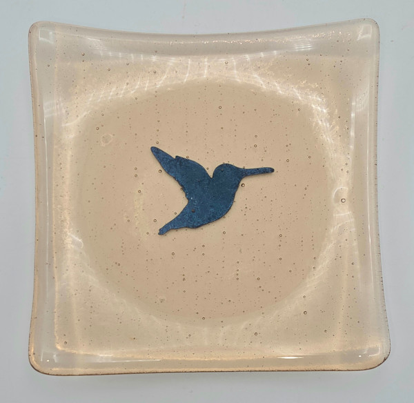 Plate-Light Coral with Copper Hummingbird by Kathy Kollenburn, Image 13.