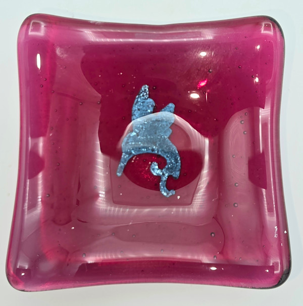 Small Plate-Copper Hummingbird on Fuchsia by Kathy Kollenburn, Image 9.