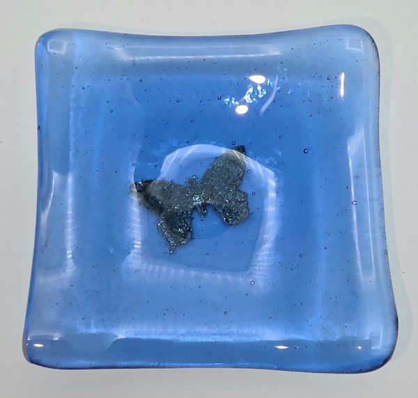 Small Plate-Copper Butterfly in Sky Blue by Kathy Kollenburn, Image 6.