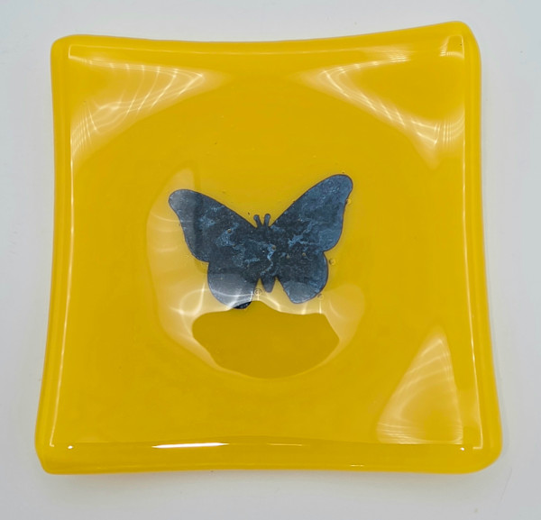 Small Plate-Copper Butterfly on Marigold by Kathy Kollenburn, Image 12.