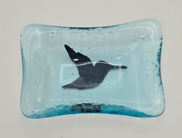 Trinket Dish-Copper Hummingbird on Lt Turquoise by Kathy Kollenburn, Image 4.
