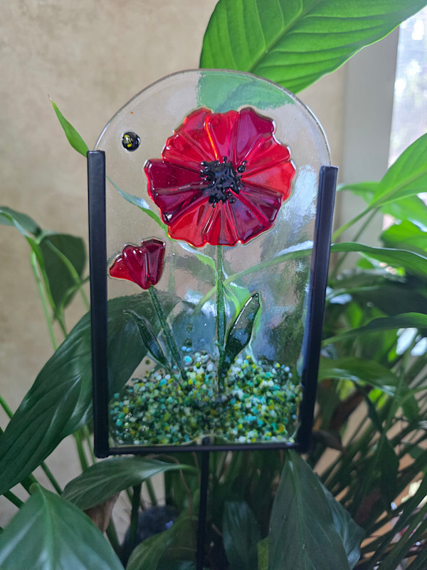 Garden Stake-Red Poppies by Kathy Kollenburn, Image 10.