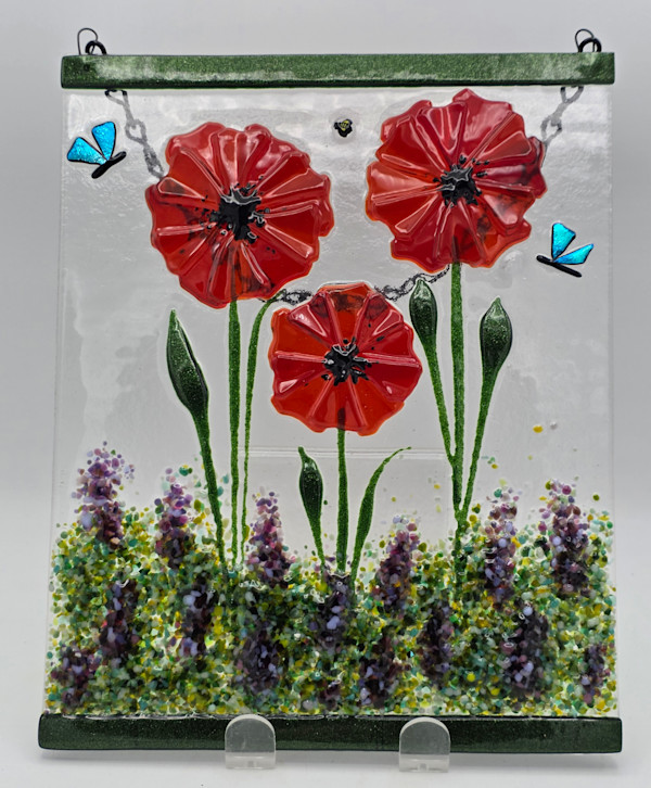 Garden Hanger-Red Poppies with Butterflies by Kathy Kollenburn, Image 5.