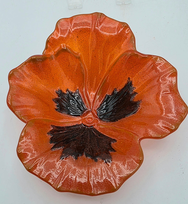 Pansy Bowl-Orange/Purple by Kathy Kollenburn, Image 1.