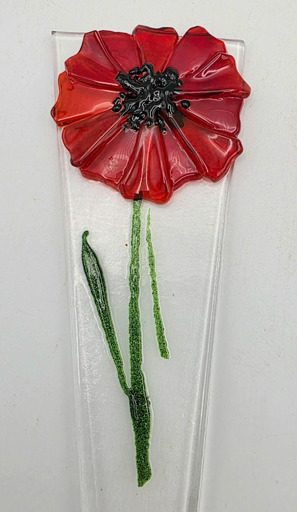 Plant Stake-Red Poppy by Kathy Kollenburn, Image 1.