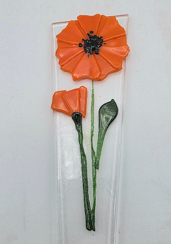 Plant Stake-Orange Poppy by Kathy Kollenburn, Image 3.