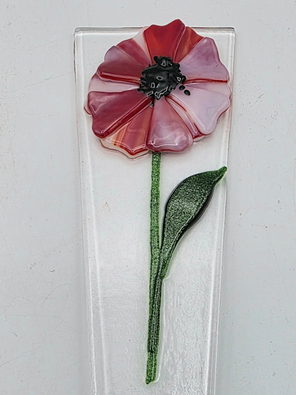 Plant Stake-Red/White Poppy by Kathy Kollenburn, Image 10.