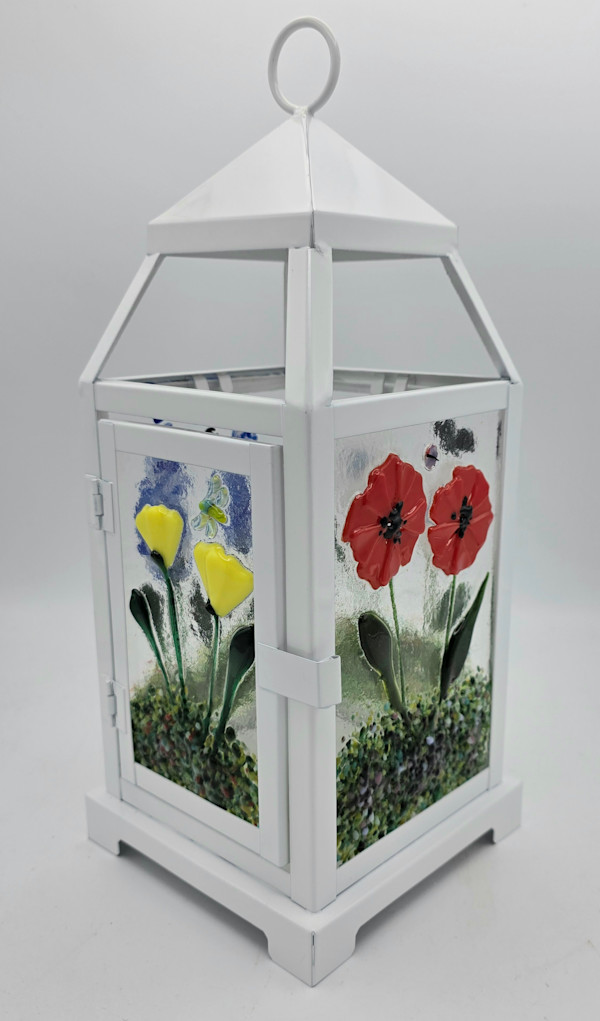 Lantern-White with Botanical Panels by Kathy Kollenburn, Image 15.