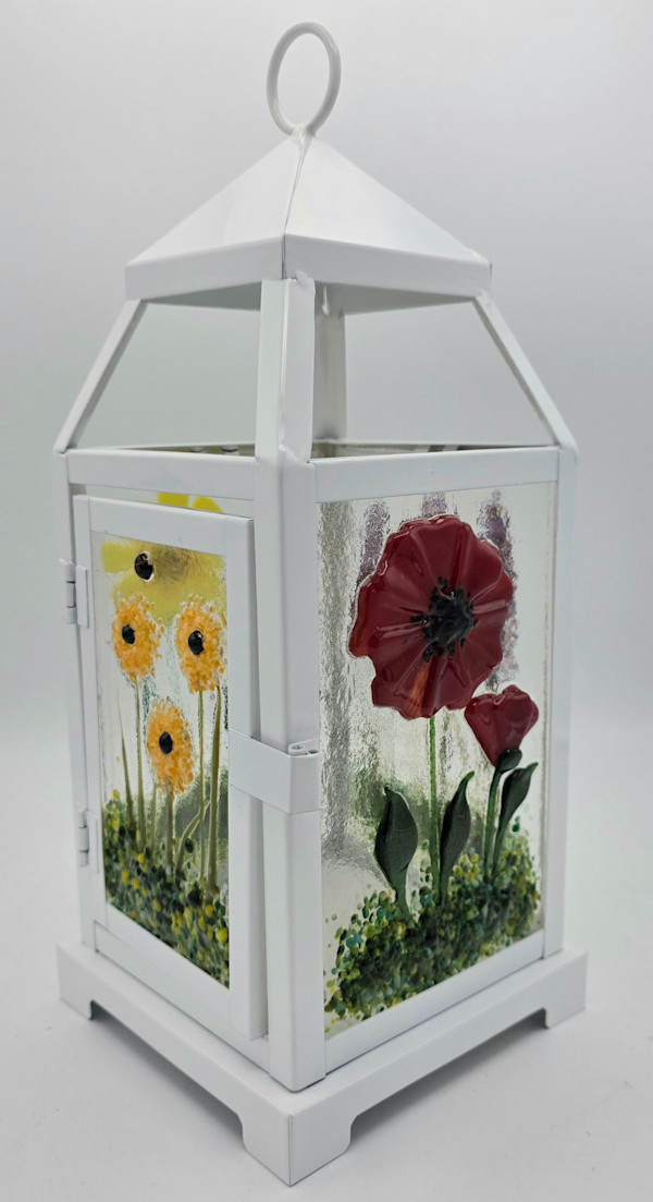 Lantern-White with Botanical Panels by Kathy Kollenburn, Image 14.