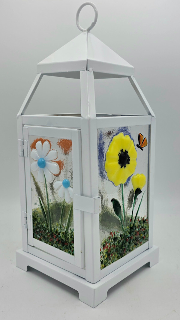 Lantern-White with Botanical Panels by Kathy Kollenburn, Image 16.