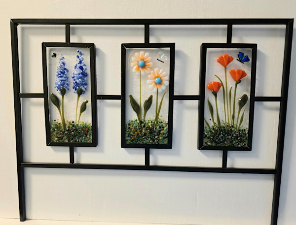 Border Trellis with Delphiniums, Daisies, Poppies by Kathy Kollenburn, Image 5.