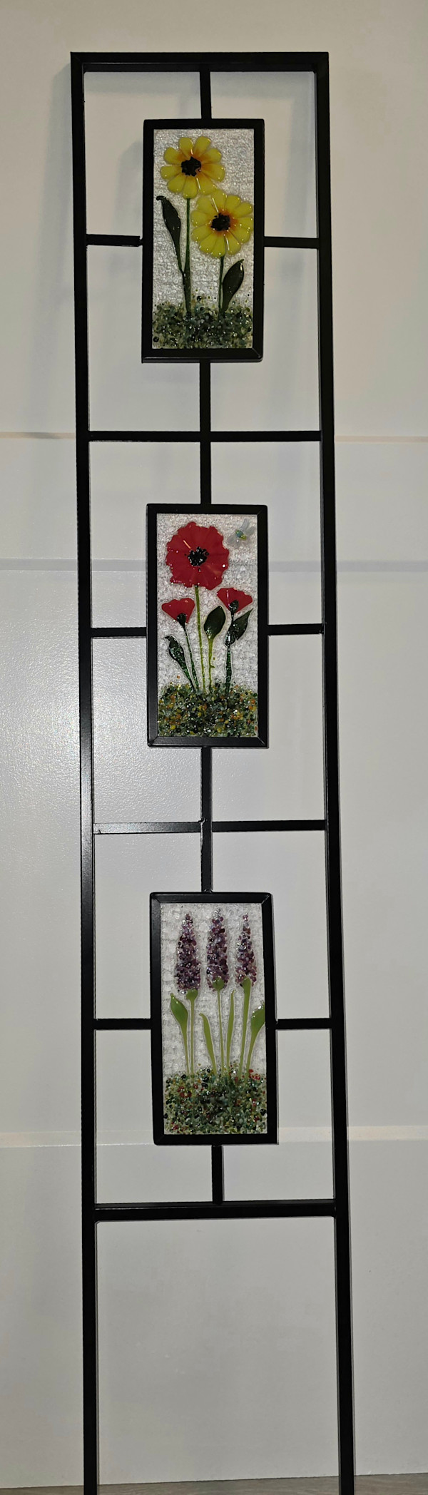 Trellis with Yellow Daisies, Red Poppies, and Lavender by Kathy Kollenburn, Image 4.