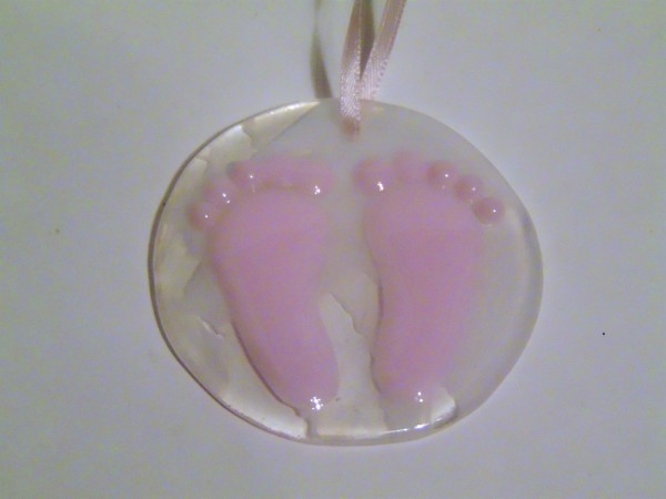 Baby's First Ornament-Pink Baby Feet by Kathy Kollenburn