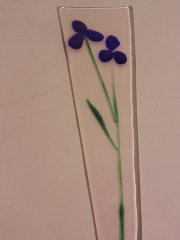 Plant Stake-Blue Flowers by Kathy Kollenburn