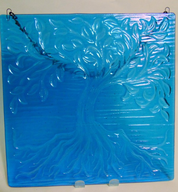 Garden Hanger-Tree of Life, Turquoise Irid by Kathy Kollenburn