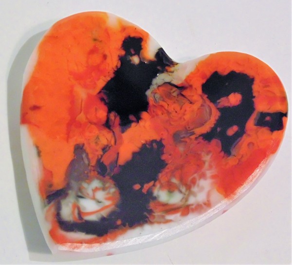 Heart Dish-OSU Colors by Kathy Kollenburn