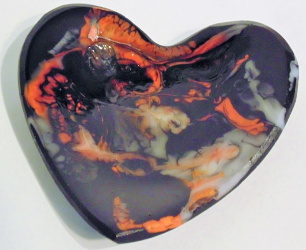 Heart Dish-OSU Colors by Kathy Kollenburn