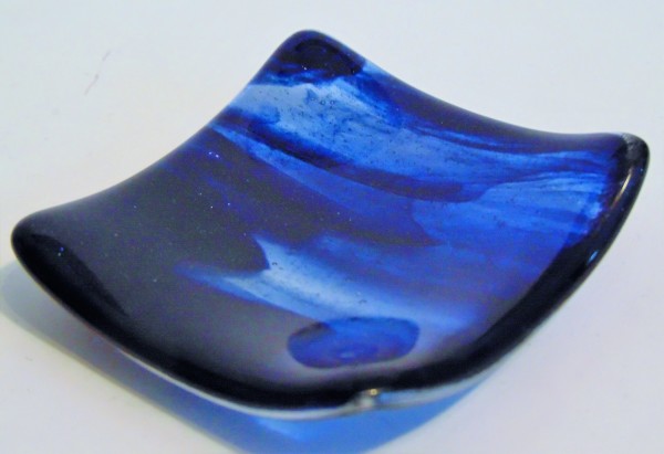 Small Plate-Adventurine Blue Streaky by Kathy Kollenburn