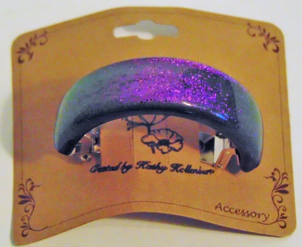 Ponytail Holder-Purple/Green Dichroic by Kathy Kollenburn