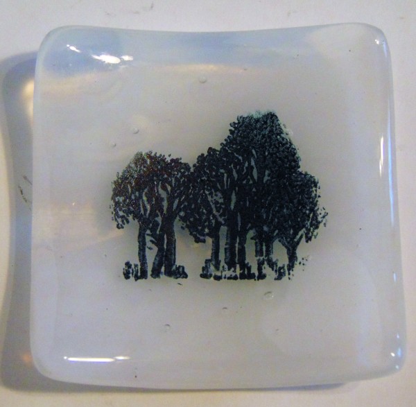 Small Plate-Trees on White Streaky by Kathy Kollenburn
