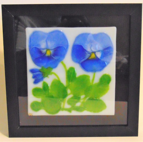 Wall Hanger-Blue Pansy Flowers by Kathy Kollenburn