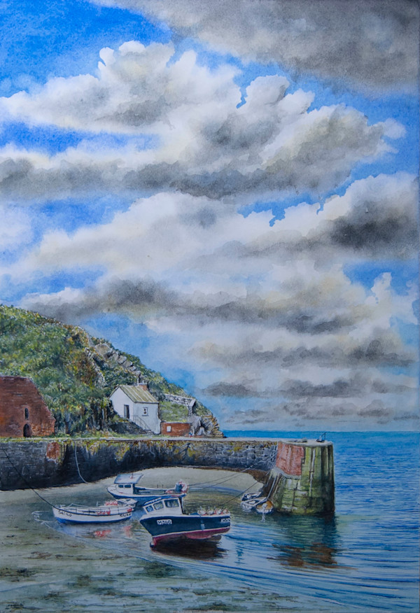 A Fine Day at Porthgain Harbour by Barry Woodman