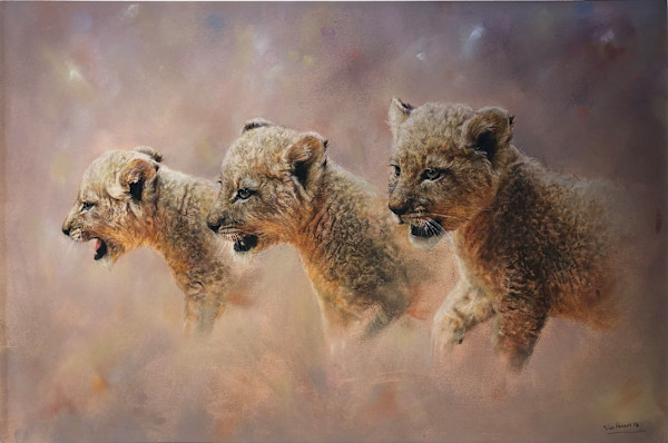 Lion cub trio by Richard RensonWise