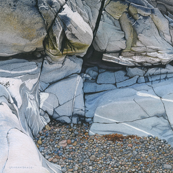 Blue Rock Face Aber Draw Trefin by Graham Brace