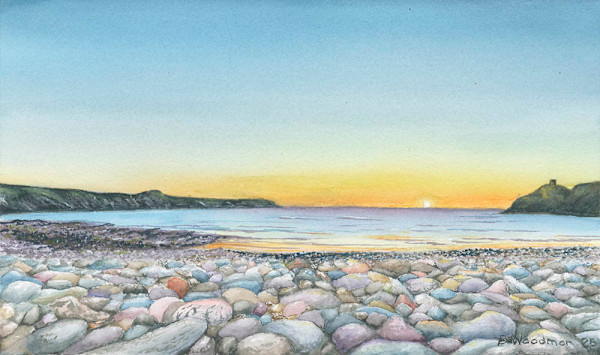 Abereiddy Blue Sky Sunset by Barry Woodman