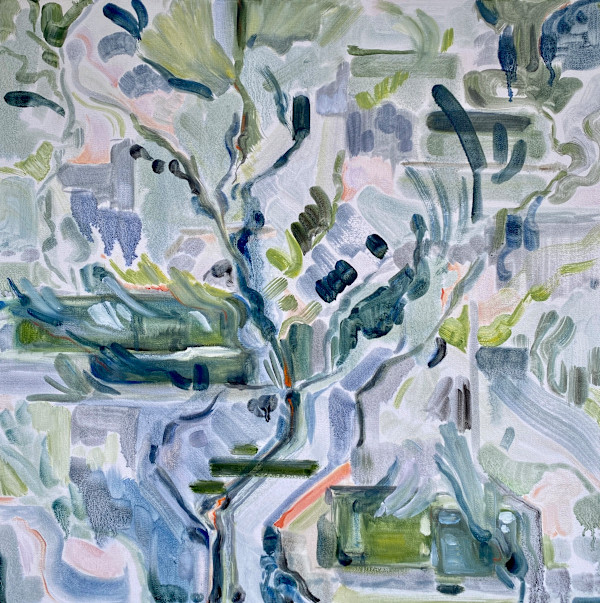 Plein Air in Green and Blue: Fountain Square by Greta Krueger
