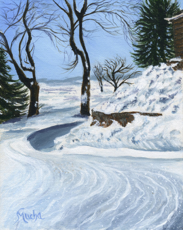 Winding Snow with Trees by Artist: Sandra Mucha
