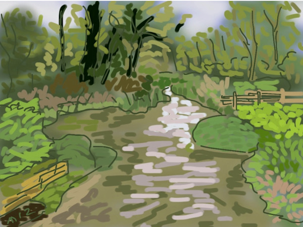 River Dikler, Downstream, Cotswolds by Martin Briggs