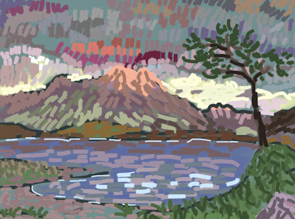 Arenig Fawr, Style 1, (after James Dickson Innes) by Martin Briggs