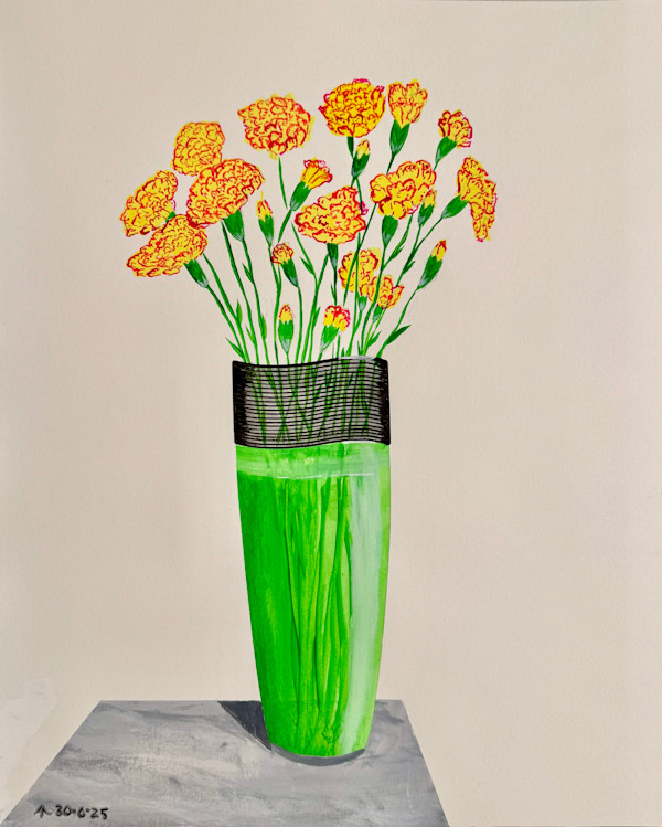 Carnations in the Green Vase by Martin Briggs