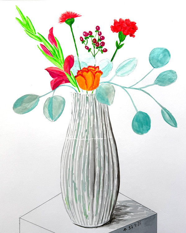 Flowers in a Large Glass Vase by Martin Briggs