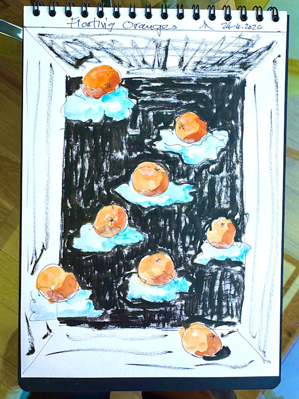 Floating Oranges (sketch) by Martin Briggs, Image 1.