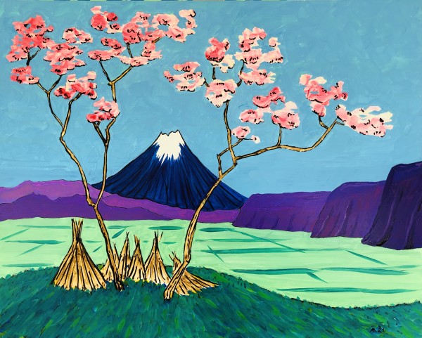 Japanese Landscape with Cherry Blossom by Martin Briggs