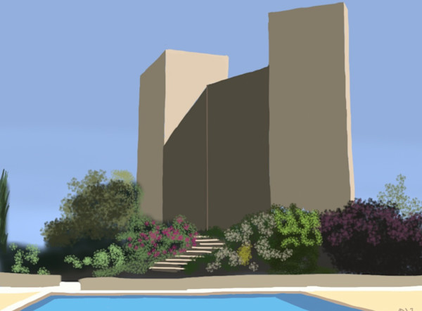 By the Pool, Parador, Jaen by Martin Briggs