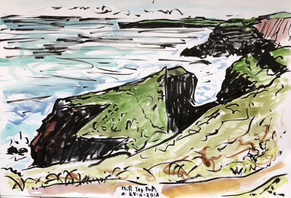 Cliff Top Path (sketch) by Martin Briggs