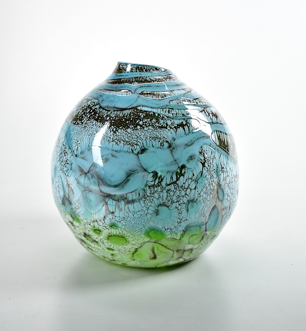 Round Aqua Lime Stratum by Erika Parkin, Image 1.