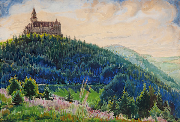 Pohled na hrad Bouzov by Antonín Kubát, Image 1.