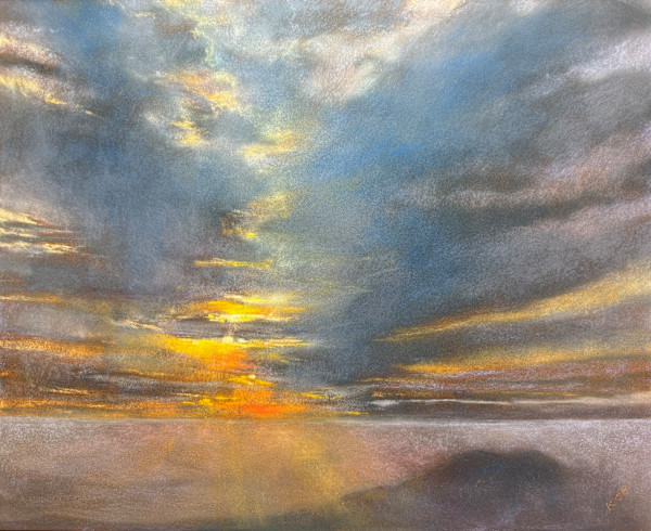 Sunrise from the Dune of Pilat II by Karen O'Brien