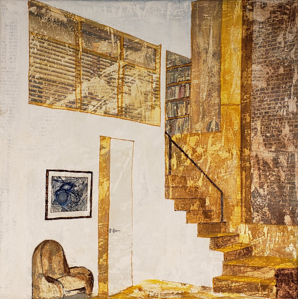Gold with stairs by Leah Souffrant, Image 1.