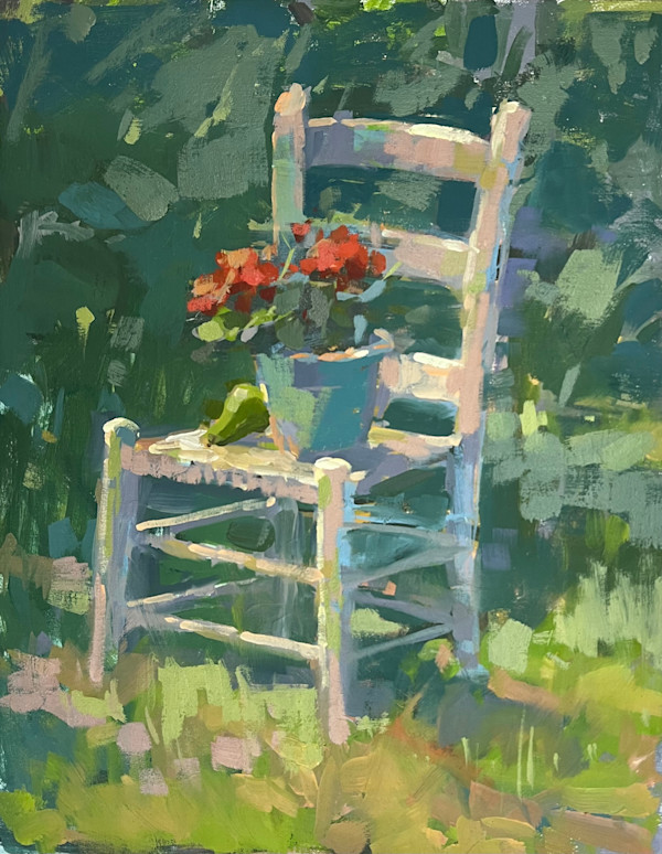 Little white chair at Bluebird Hill by Haidee-Jo Summers, Image 1.